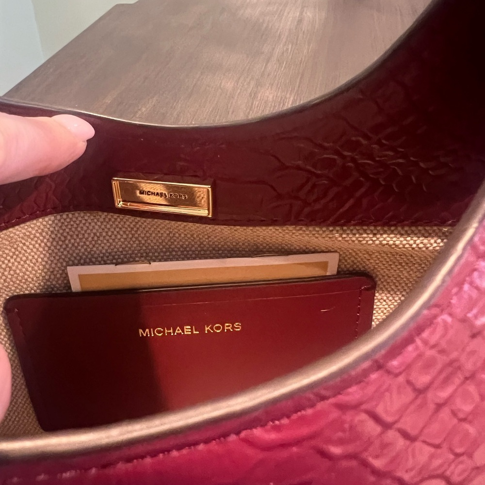 NWT Michael Kors Nolita Small Embossed Leather Hobo Shoulder Bag - Picture 8 of 10